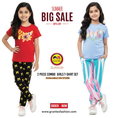 🎀 Girls Summer Fashionable T-Shirt Combo Set✨