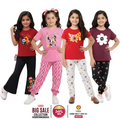 🎀 Girls Fashionable T-Shirt combo Set✨