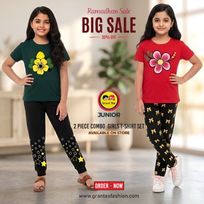 🎀 Girls Fashionable T-Shirt combo Set✨