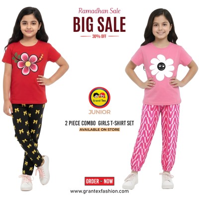 🎀 Girls Fashionable T-Shirt combo Set✨ Code: 1516