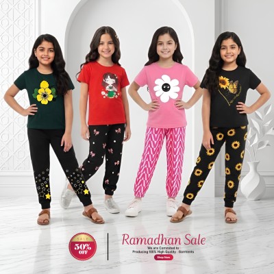 🎀 Girls Fashionable T-Shirt combo Set✨