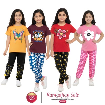 🎀 Girls Fashionable T-Shirt combo Set✨