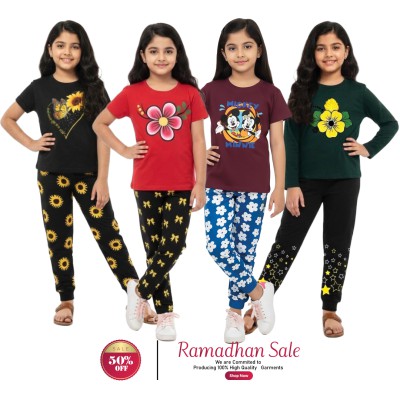 🎀 Girls Fashionable T-Shirt combo Set✨