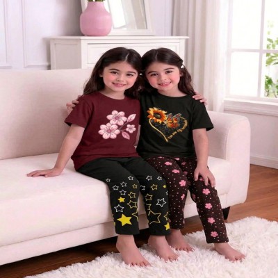 🎀 Girls Fashionable T-Shirt combo Set✨