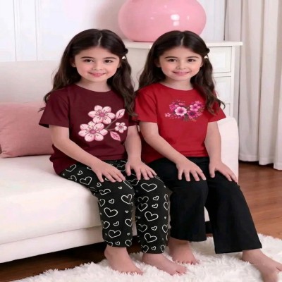 🎀 Girls Fashionable T-Shirt combo Set✨